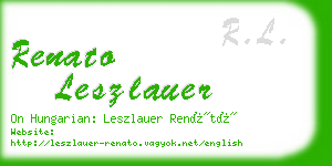 renato leszlauer business card